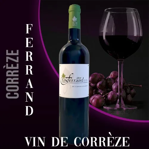 Bouteille du vin " Ferrand AOP Vin de Corrèze" du vignoble 1001 Pierres