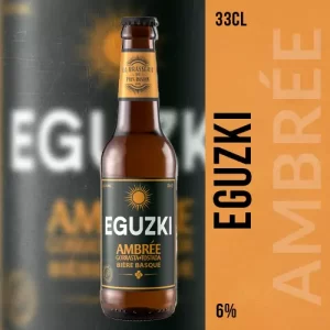 Bière Eguzki ambrée de la brasserie artisanale du pays basque